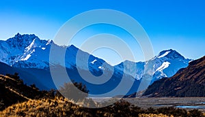 A View Of A Mountain Range In Hopkins Valley, New Zealand