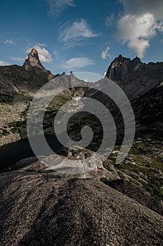 View of the mountain range and peaks