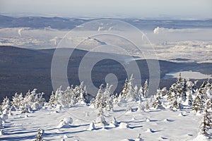 View from Mountain range Zyuratkul, City Satka in the distance