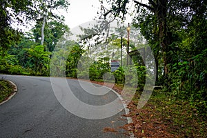 View of mountain road in Fraser's Hill, Pahang, Malaysia.