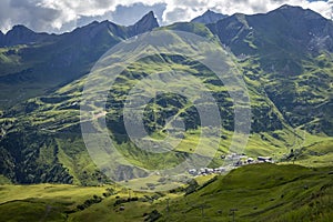 View from the mountain Seekopf to Zuers, Vorarlberg, Austria