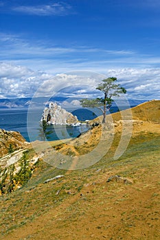 view of the mountain Shamanka Cape Burkhan, island Olkhon