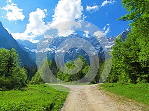 View of mountain Skuta in Kamnik Savinja alps, Slovenia