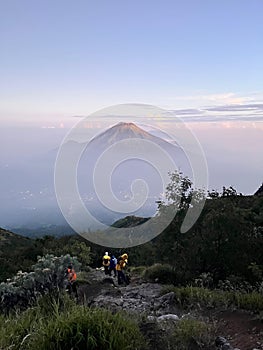 View mountain sumbing in central java