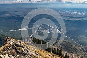 View from the mountain to the village Arshan