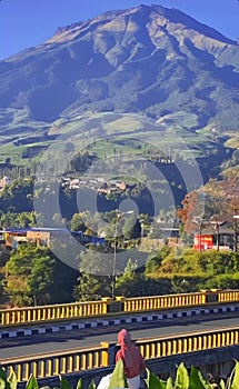 The view of this mountain is very beautiful. This mountain is called Mount Sumbing, Temanggung, Central Java, Indonesia photo