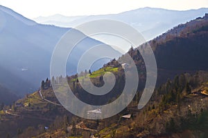 View of mountain village in Georgia