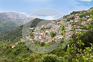 View of mountainous greek village named Lagadia in Greece