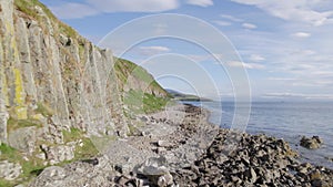 View of the Mountainous Scottish Landscape on the Holy Isle