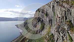 View of the Mountainous Scottish Landscape on the Holy Isle