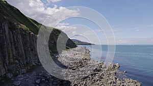 View of the Mountainous Scottish Landscape on the Holy Isle