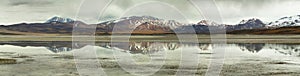 View of mountains and Aguas calientes or Piedras rojas salt Lake in Sico Pass