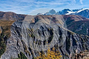 View of the mountains around Alpe d`Huez in the french Alps, France photo