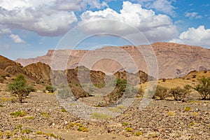 View of mountains around Wadi al Batha at Wadi Bani Khalid near Bidiyya in Oman photo