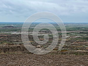 A View of the mountains of Badlands National Park in Wall, SD