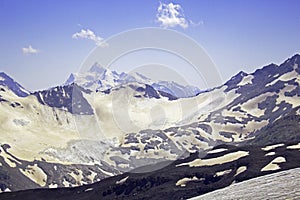 View on mountains from big caucasian ridge