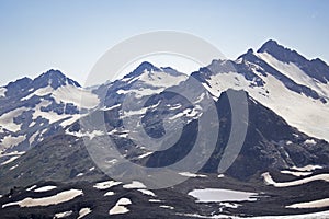 View on mountains from big caucasian ridge