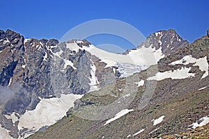 View on mountains from big caucasian ridge