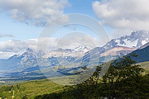 View of the mountains. Carretera Austral road near the Cerro Castillo National Park. Chile