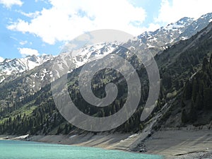 View of mountains covered with snow