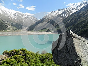 View of mountains covered with snow