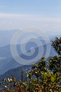 View at the mountains in East Bhutan