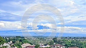 view of mountains in East Java from a distance