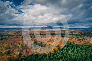 View of mountains and forest near Abbot in the North Woods of Maine photo