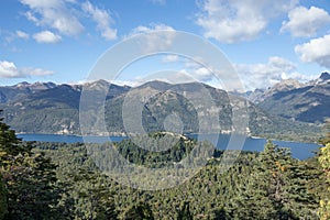 View of the mountains, forests and plants of Circuito Chico, Argentina