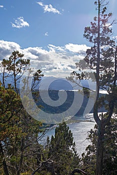 View of the mountains, forests and plants of Circuito Chico, Argentina