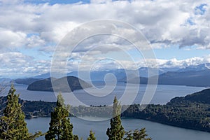 View of the mountains, forests and plants of Circuito Chico, Argentina