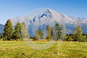 View on mountains of High Tatras and peak Krivan