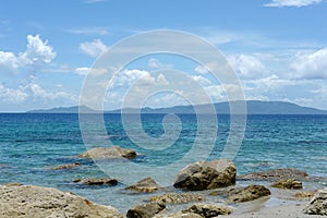 View of the mountains and islands from puerto galera