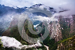 View of the mountains from Machu Picchu