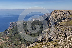 View of the mountains near Valldemosa in Mallorca Balearic islands photo