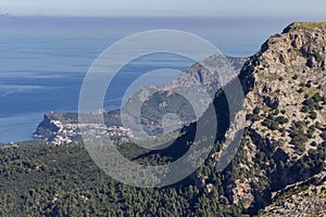 View of the mountains near Valldemosa in Mallorca Balearic islands photo