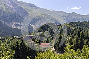 View on mountains near the village