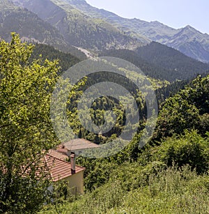 View on mountains near the village