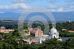 View of Mountains from Palacio Real de Madrid - Royal Palace of Madrid, Spain