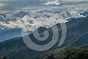 View of mountains in Panama, Baru volcano in the backgrou