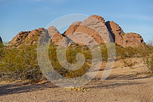View Of The Mountains At Papago Park In Phoenix, Arizona