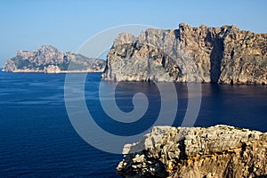 View of Mountains at the Pointview in the City of Cala Sant Vicent, Mallorca, Spain 2018