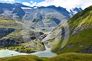 View of mountains Schwerteck and Schwertkopf in Glockner group