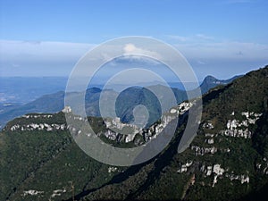 View of the mountains in the serra do rio do rastro photo