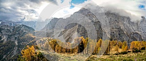 View of mountains from Slemenova spica, Eslovenia photo