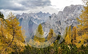 View of mountains from Slemenova spica, Eslovenia photo