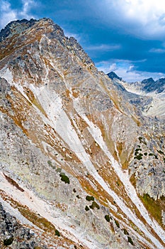Pohled na hory ze Soliska ve Vysokých Tatrách, Slovensko