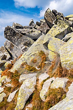 Pohled na hory ze Soliska ve Vysokých Tatrách, Slovensko