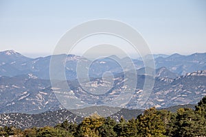 View of the mountains at the top of Mont-Ventoux