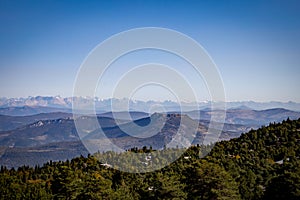 View of the mountains at the top of Mont-Ventoux